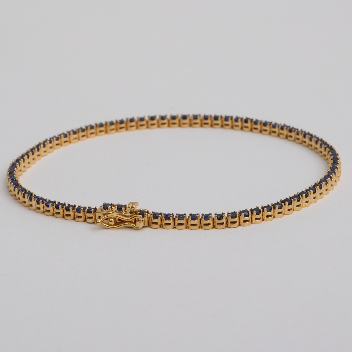 Pulsera Tenis Oro Amarillo y Zafiros - Imagen 4