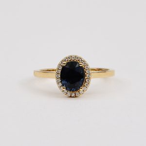 Anillo Leidy en oro amarillo con zafiro