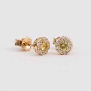 Topos Flor Oro Amarillo y Zafiros Amarillo