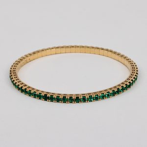 Pulsera Tenis Elástica Oro Amarillo