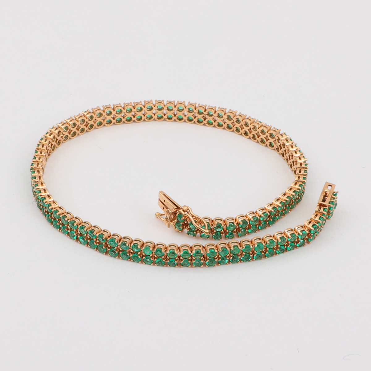 Pulsera Tenis Oro Rosado Doble Carril - Imagen 4