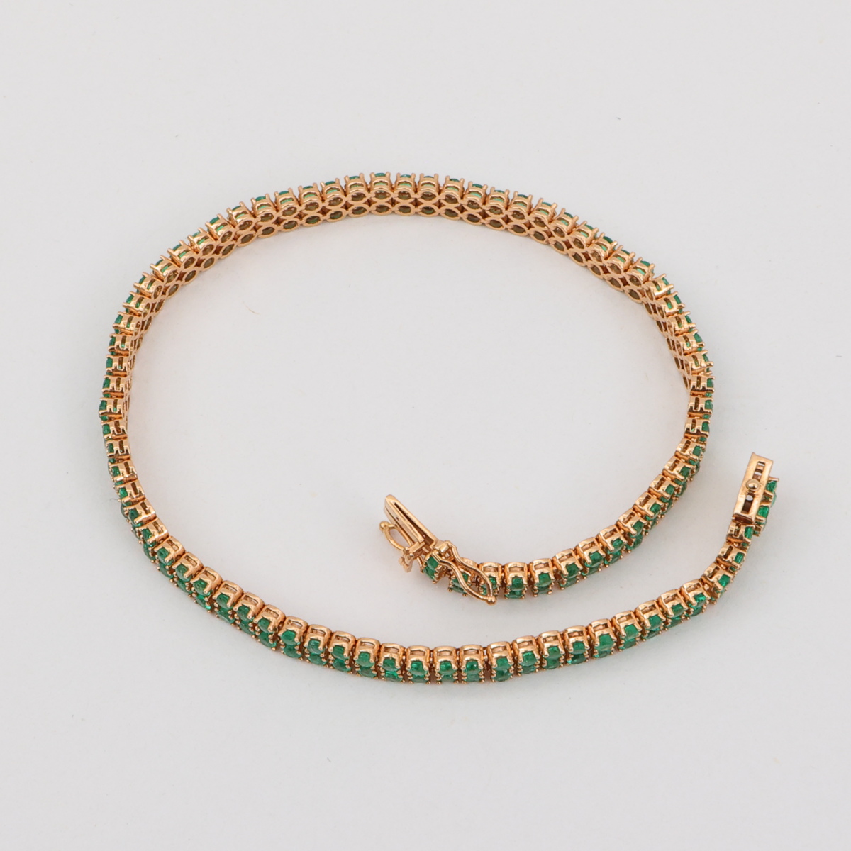 Pulsera Tenis Oro Rosado Doble Carril - Imagen 3