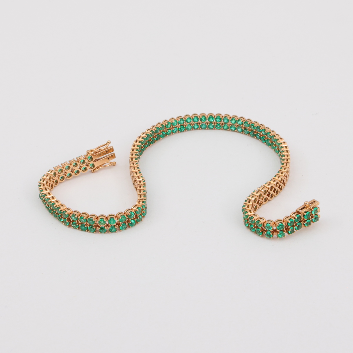 Pulsera Tenis Oro Rosado Doble Carril - Imagen 2