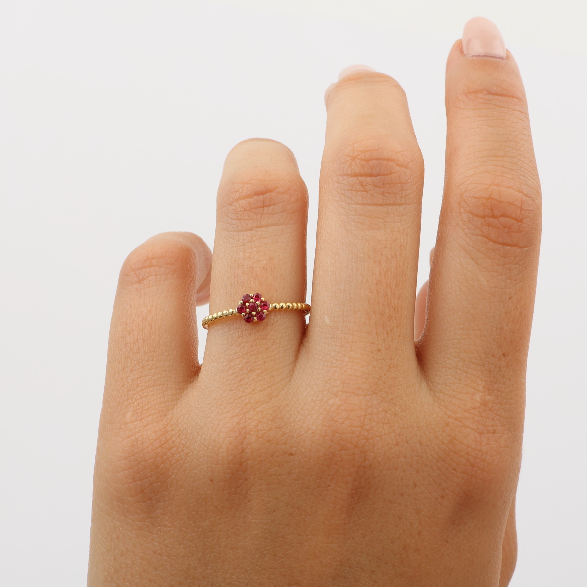 Anillo Oro Amarillo y Rubíes - Imagen 3
