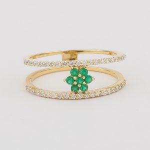 Anillo Doble Carril Oro Amarillo