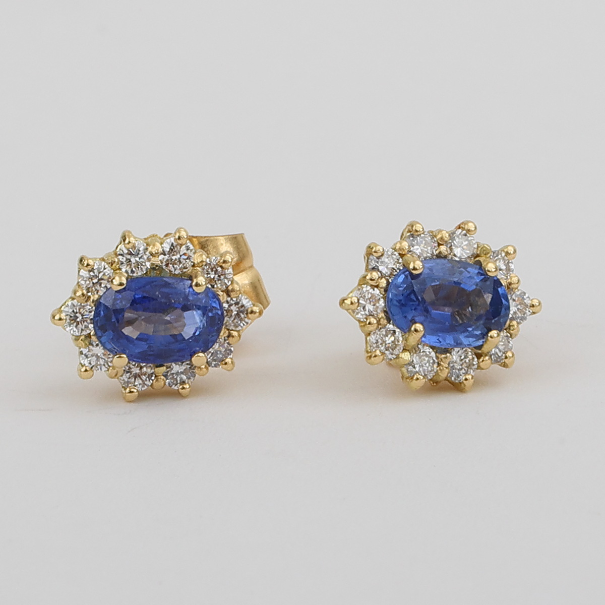 Topos Oro Amarillo, Zafiros Ovalados y Diamantes