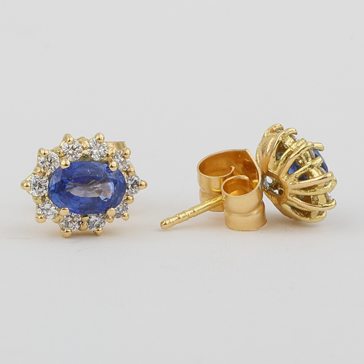 Topos Oro Amarillo, Zafiros Ovalados y Diamantes - Imagen 2