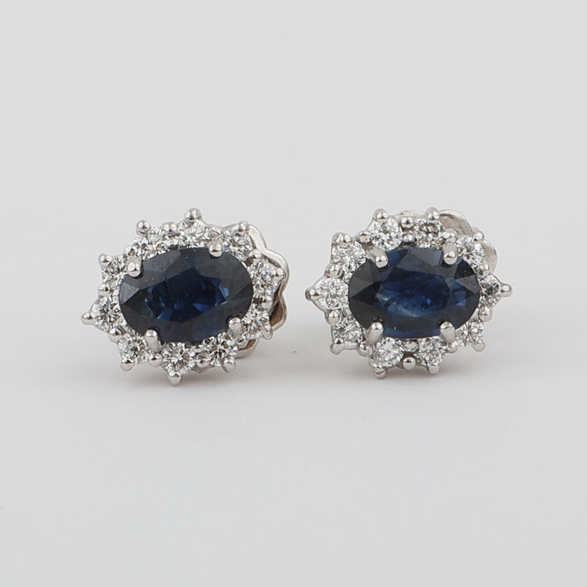 Topos Oro Blanco, Zafiros Ovalados y Diamantes - Imagen 3