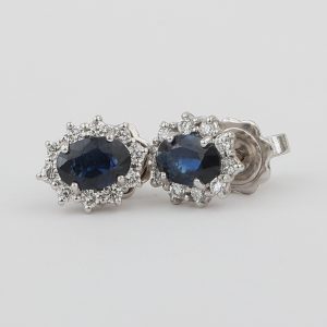 Topos Oro Blanco, Zafiros Ovalados y Diamantes