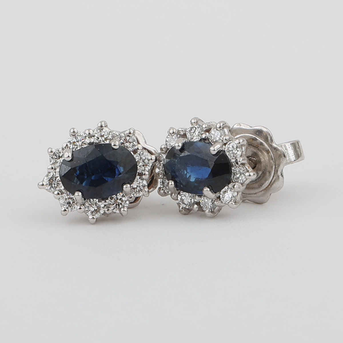 Topos Oro Blanco, Zafiros Ovalados y Diamantes