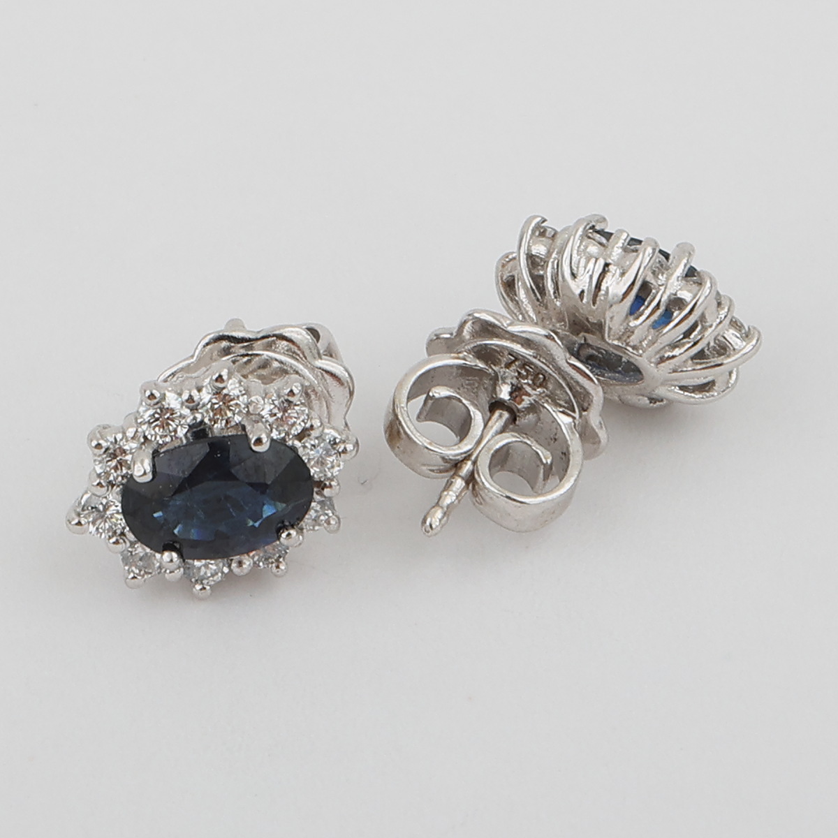 Topos Oro Blanco, Zafiros Ovalados y Diamantes - Imagen 4